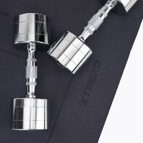 XTREXO chrome dumbbells 2x9 kg silver