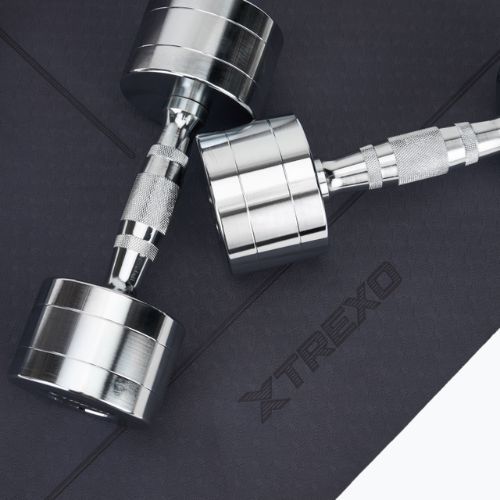 XTREXO chrome dumbbells 2x6 kg silver