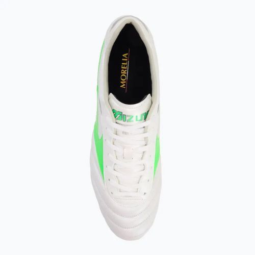 Men's football boots Mizuno Morelia II Elite Md white/neon green/galaxy silver