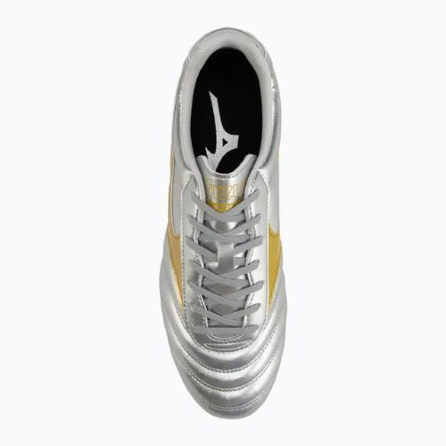 Men's football boots Mizuno Morelia II Club Md galaxy silver/gold/gold