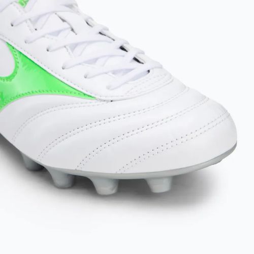 Men's football boots Mizuno Morelia II Club Md white/neon green/galaxy silver