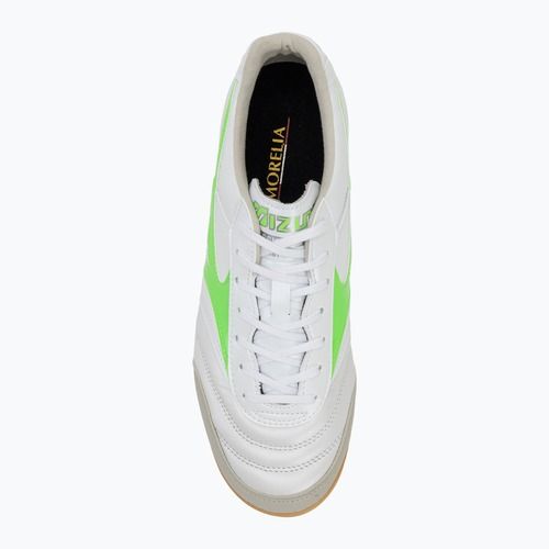 Men's football boots Mizuno Morelia Sala Elite IN white/neon green/galaxy silver