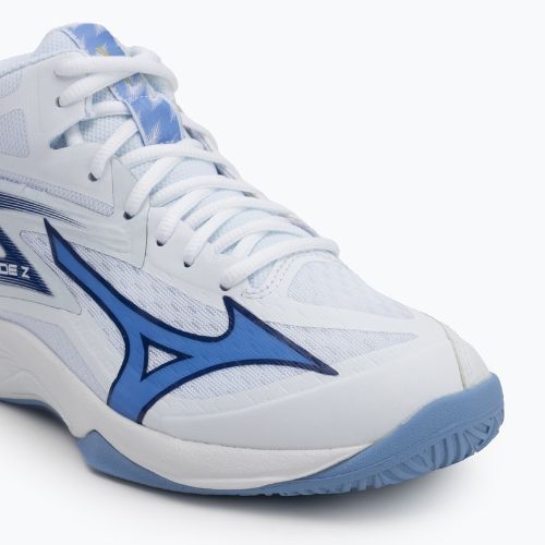Mizuno Thunder Blade Z Mid volleyball shoes white/bellwether blue/bel air blue