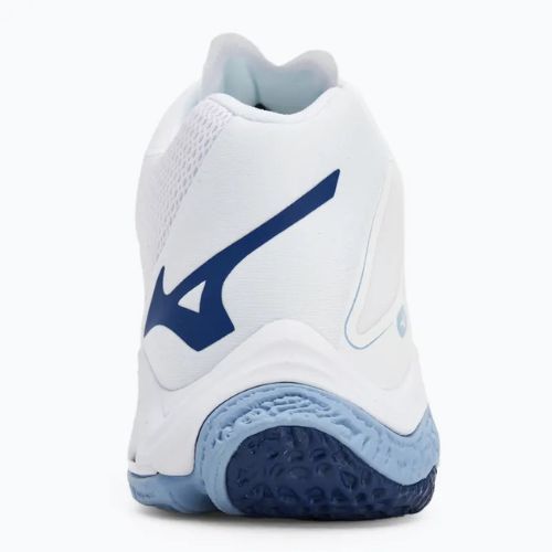 Mizuno Wave Lightning Z8 Mid volleyball shoes white/bellwether blue/bel air blue