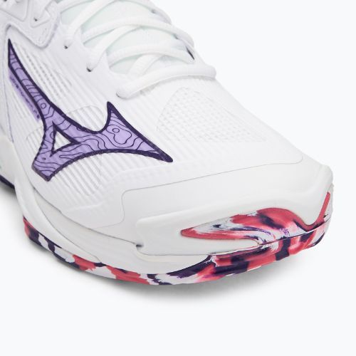 Mizuno Wave Momentum 3 volleyball shoes white/violet indigo/camellia rose