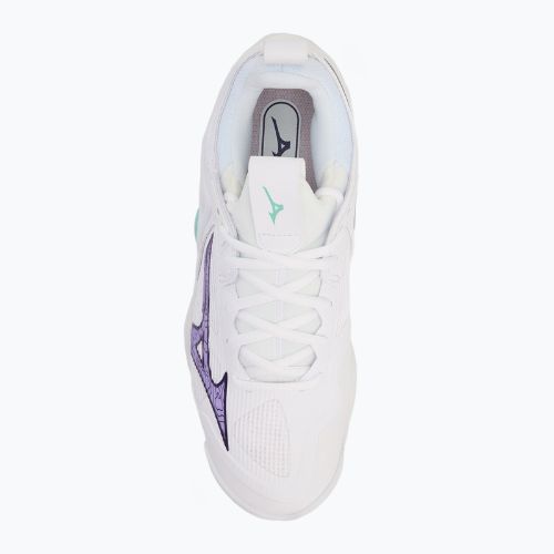 Mizuno Wave Momentum 3 volleyball shoes white/violet indigo/camellia rose