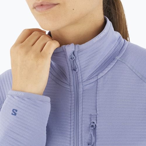 Women's trekking sweatshirt Salomon Lightwarm Full Zip blue granite