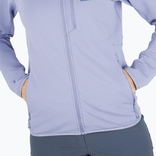 Women's trekking sweatshirt Salomon Lightwarm Full Zip blue granite