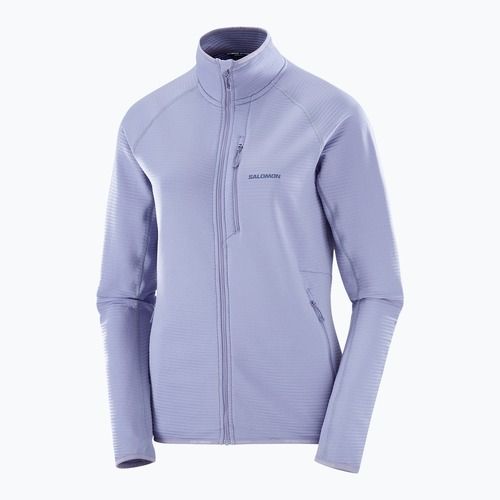 Women's trekking sweatshirt Salomon Lightwarm Full Zip blue granite