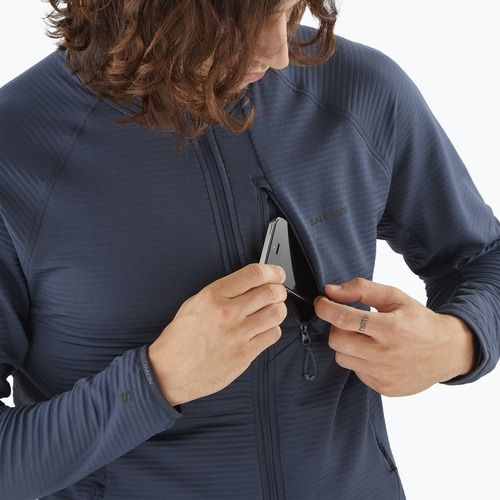 Men's trekking sweatshirt Salomon Lightwarm Full Zip blue nights
