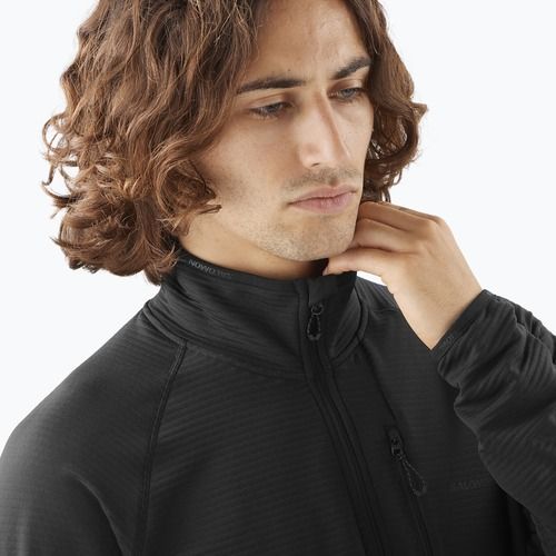 Men's trekking sweatshirt Salomon Lightwarm Full Zip deep black