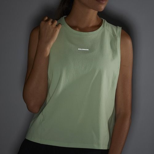Salomon Trackline Tank women's t-shirt sea foam
