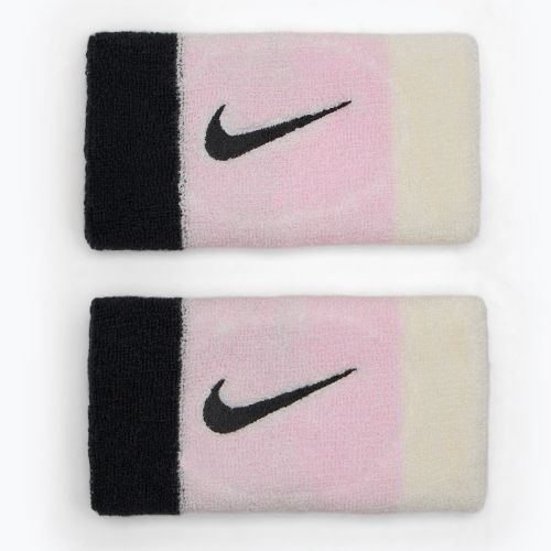 Nike Swoosh Doublewide Wristbands 2 pcs pink foam/coconut milk/black