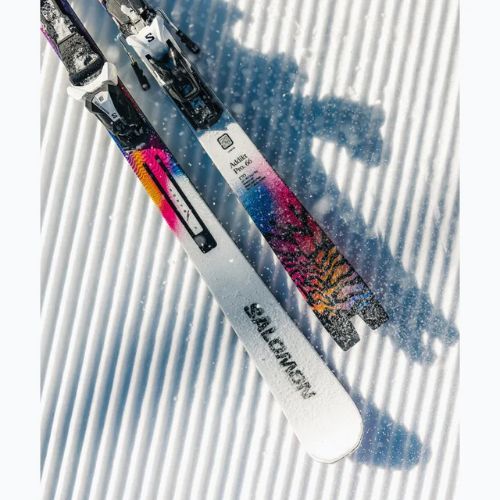 Salomon E Addikt Pro 66 downhill skis + MI12 GW bindings whitet/race blue/rhodamine