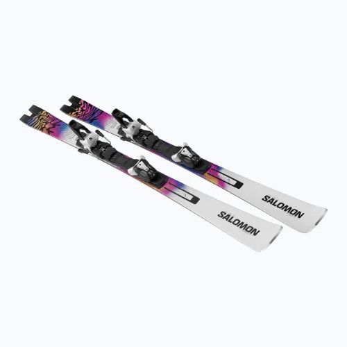 Salomon E Addikt Pro 66 downhill skis + MI12 GW bindings whitet/race blue/rhodamine