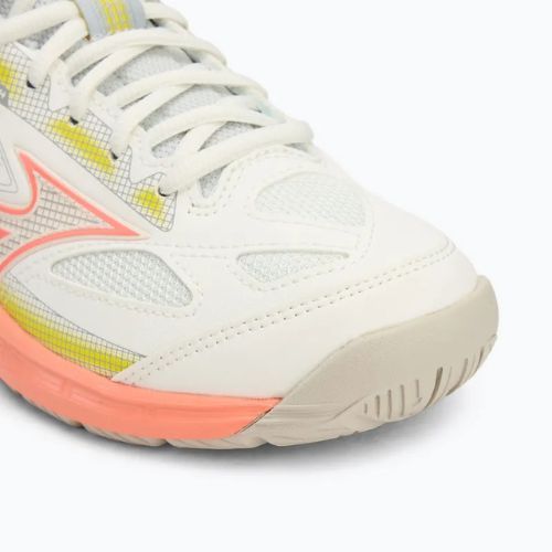 Women's tennis shoes Mizuno Break Shot 4 AC snow white/ neon flame/ ghost gray