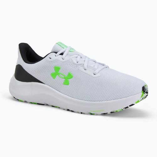Men's running shoes Under Armour Charged Pursuit 4 white/black/hyper green