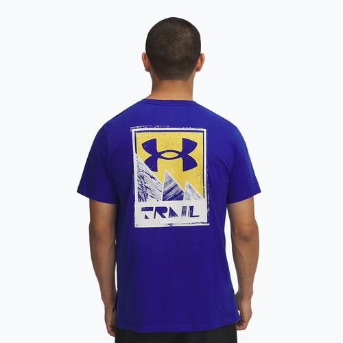 Men's running T-shirt Under Armour Trail Run Graphic Tee royal/reflective