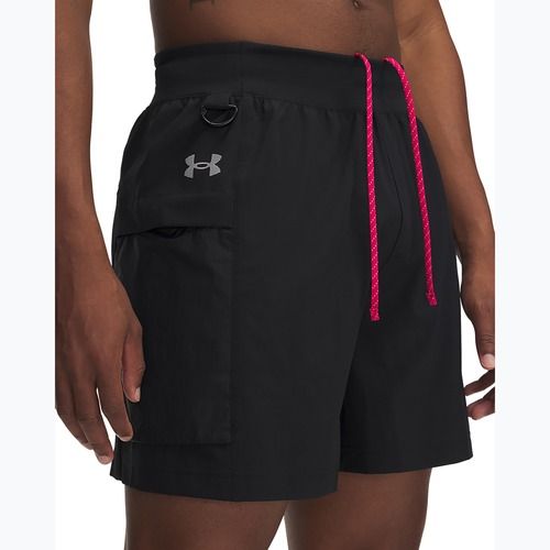 Men's running shorts Under Armour Trail Run 5" black / reflective