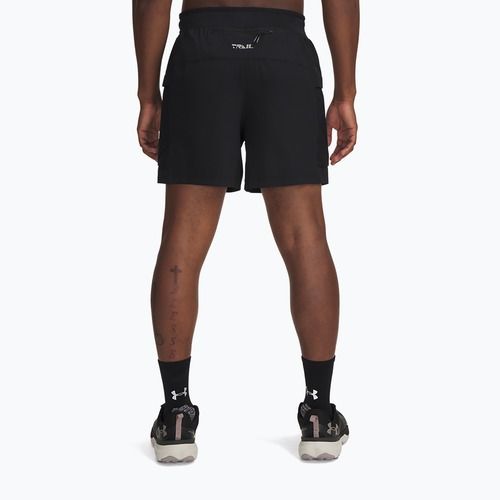 Men's running shorts Under Armour Trail Run 5" black / reflective