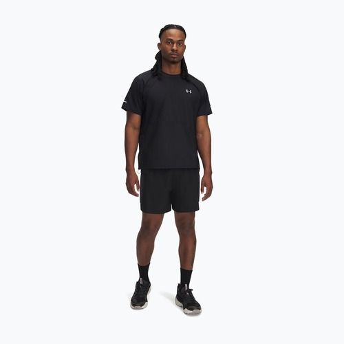 Men's running shorts Under Armour Trail Run 5" black / reflective
