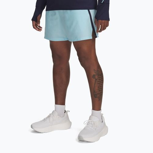 Men's running shorts Under Armour Launch 5" stream / midnight navy / reflective