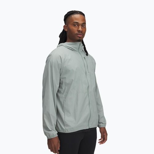 Men's running jacket Under Armour Launch Lightweight silica green/hydro green
