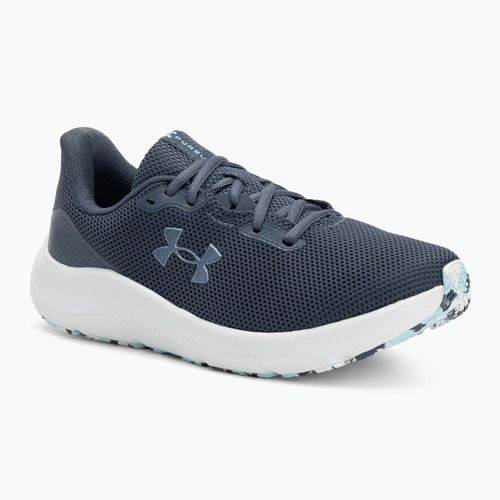 Women's running shoes Under Armour Charged Pursuit 4 downpour gray/downpour gray/metallic gravel