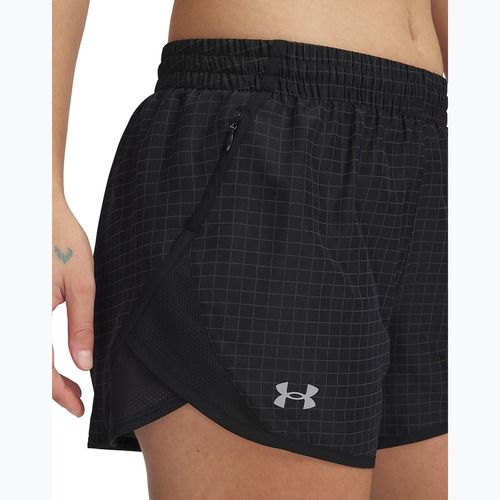 Women's running shorts Under Armour Fly By 3" Novelty black / reflective