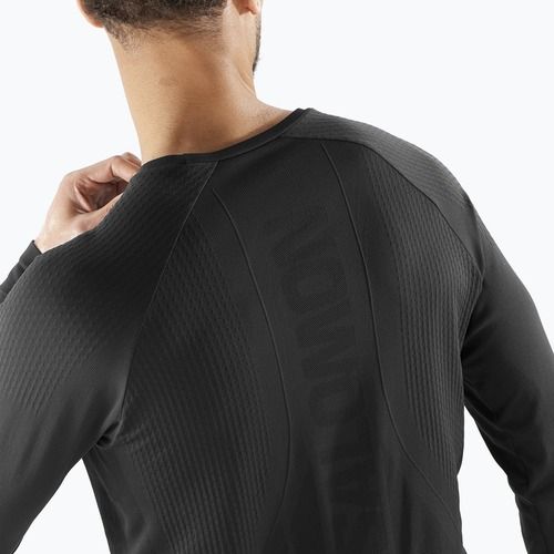 Men's running longsleeve Salomon Sense Aero Seamless Tee deep black