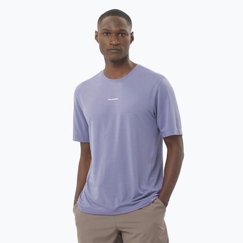 Men's running T-shirt Salomon SHAKEout Core blue granite