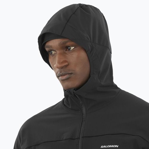 Men's running sweatshirt Salomon Sense Aero Hybrid Half Zip Hooded deep black