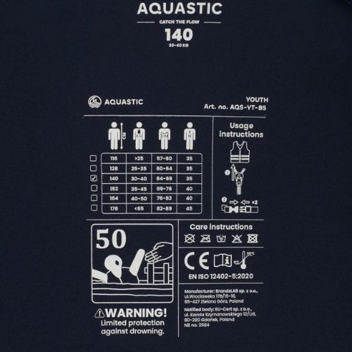 AQUASTIC Youth 50N green child safety waistcoat