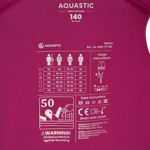 Children's AQUASTIC Youth 50N belay waistcoat pink