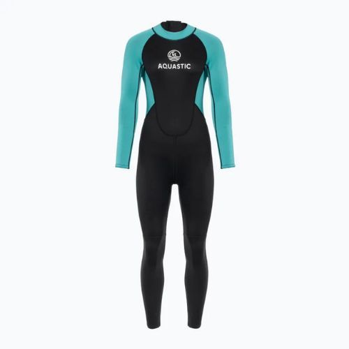 Women's swimming wetsuit AQUASTIC Wavey LG WMNS 2 mm black/mint