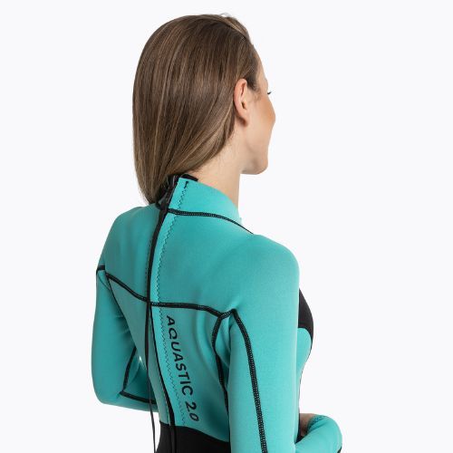 Women's swimming wetsuit AQUASTIC Wavey LG WMNS 2 mm black/mint