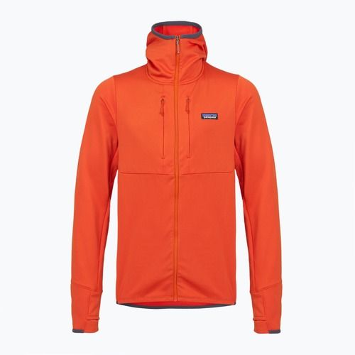 Men's Patagonia R1 Thermal Full Zip Hoody trekking sweatshirt pollinator orange