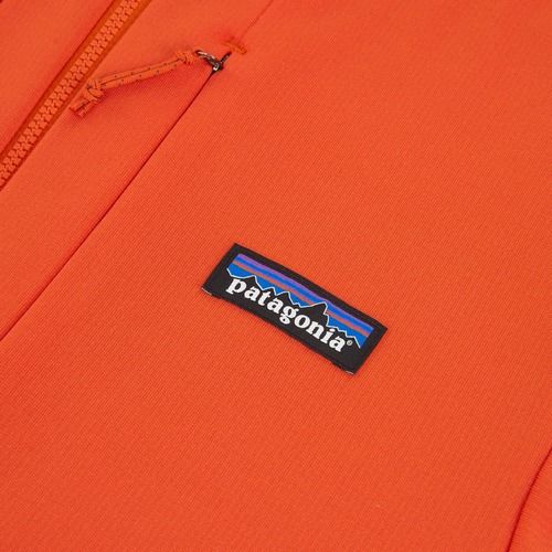 Men's Patagonia R1 Thermal Full Zip Hoody trekking sweatshirt pollinator orange