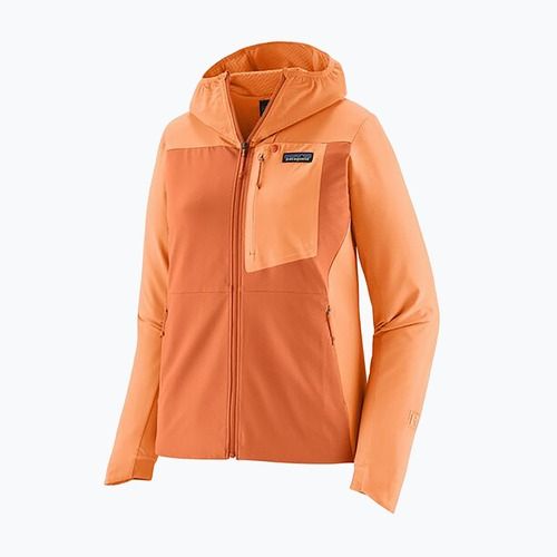 Patagonia women's softshell jacket R1 CrossStrata Hoody rock melon