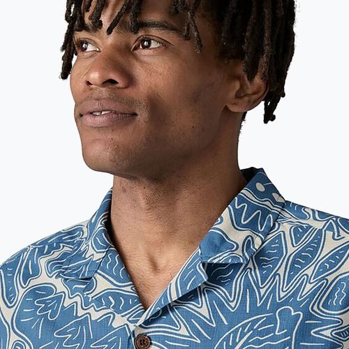 Men's Patagonia Tidal Threads Camp shirt bees and lowers/still blue