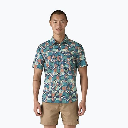 Patagonia men's Go To swallowtail geo/still blue shirt