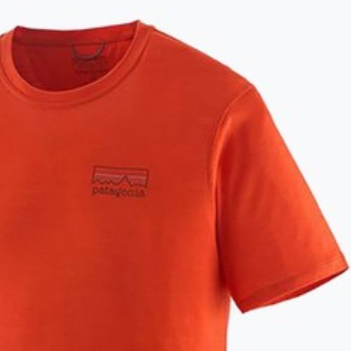 Men's Patagonia Cap Cool Merino Blend Graphic Shirt fitz roy strata/pollinator orange