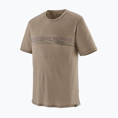 Men's Patagonia Cap Cool Merino Blend Graphic Shirt strata stripe/seabird grey