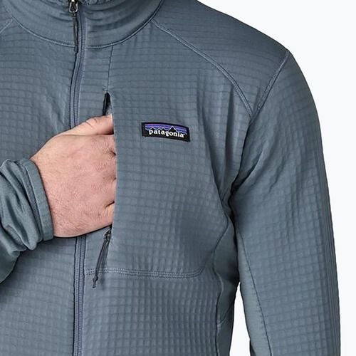Men's Patagonia R1 Hybrid utility blue fleece sweatshirt
