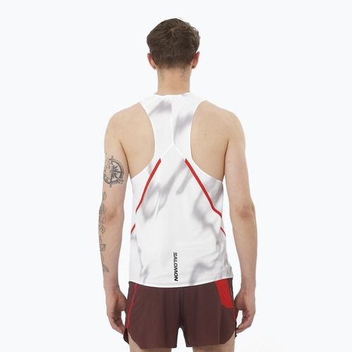 Men's running tank top Salomon S/Lab Speed Singlet white / andorra