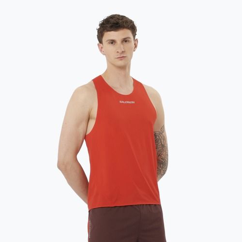 Men's running tank top Salomon S/Lab Speed Singlet flery red