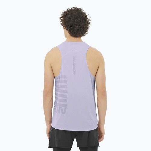 Men's running tank top Salomon Sense Aero Singlet GFX cosmic sky