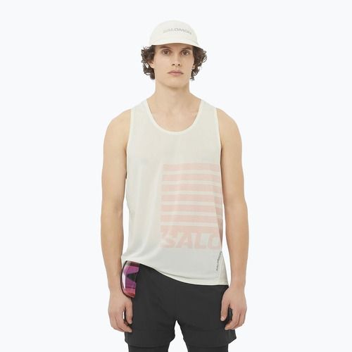 Men's running tank top Salomon Sense Aero Singlet GFX icicle