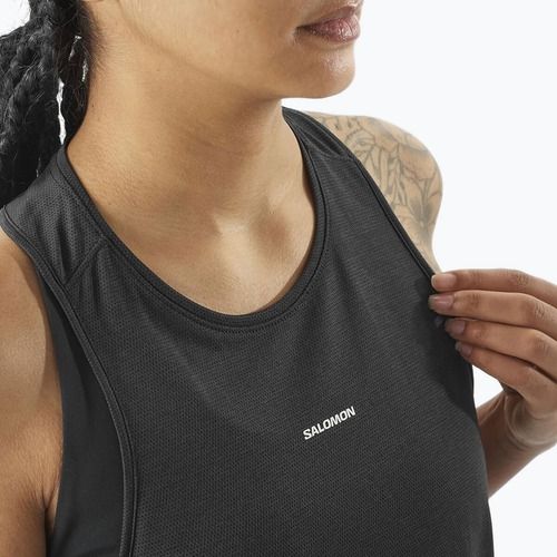 Women's running tank top Salomon SHAKEout Core Tank deep black
