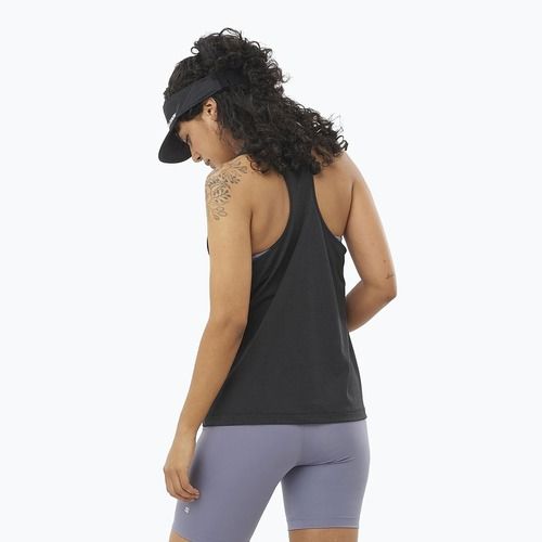 Women's running tank top Salomon SHAKEout Core Tank deep black